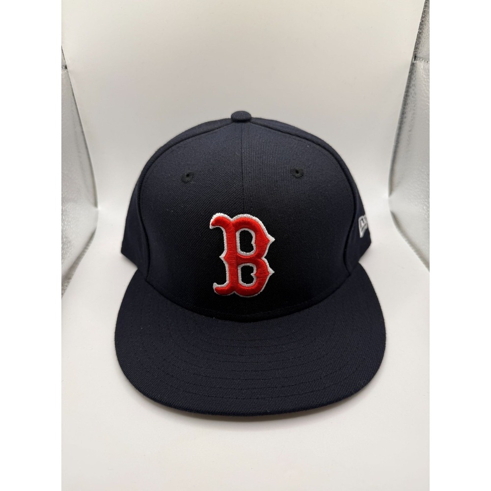 New Era 59FIFTY Boston Red Sox Authentic MLB Fitted Hat Size 7 3/8 Navy/Red